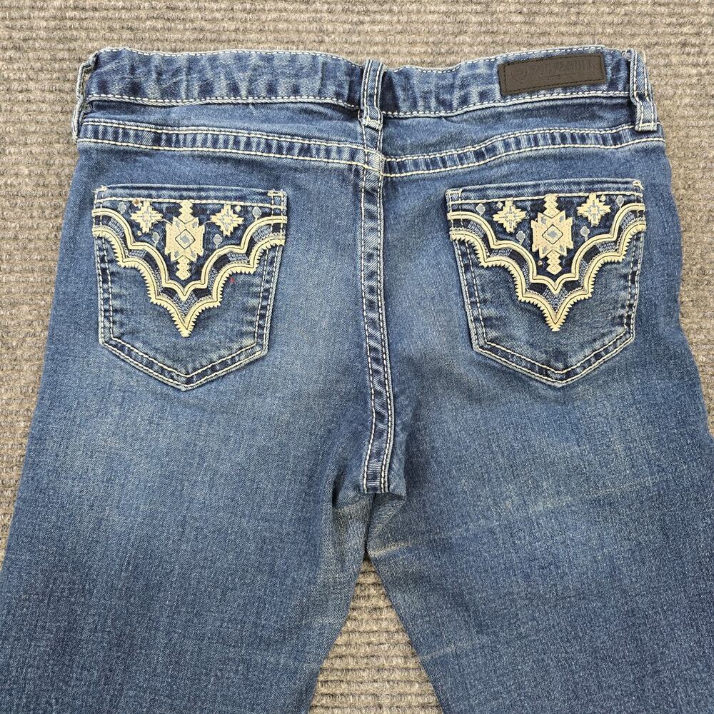 Rock Roll Denim Jeans Girls 27x31 Blue Bootcut Aztec Western Size 16